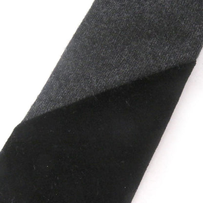 Hermes H Logo Velour Switch Narrow Tie Gray Black Made In France Men's Business