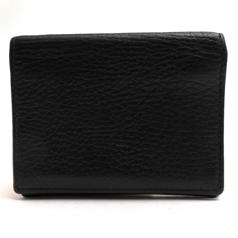 Gucci Wallet Ladies Women Leather Genuine Black 456126 Black Leather Card Case
