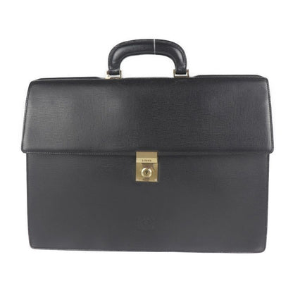Loewe Briefcase Business Bag 13-50.70.002-1579 Leather Black Gold Hardware