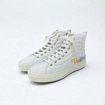 Louis Vuitton Stellar Line Sneakers Shoes Leather White Multicolor Unused Logo