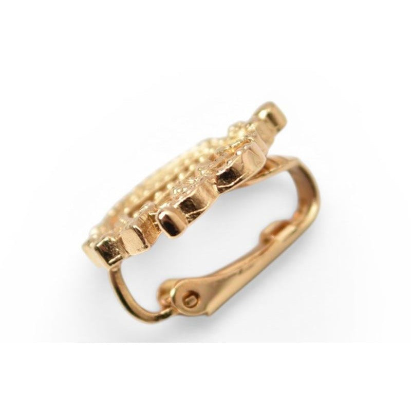 Dior Earrings Vintage Logo Emblem Gold — view 2