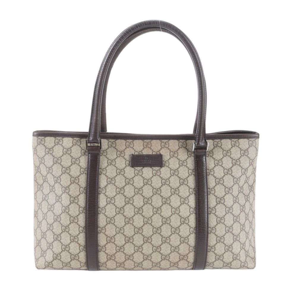 Gucci GG Supreme Leather Tote Shoulder Hand Brown
