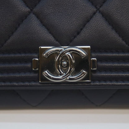 Chanel No 20 Navy Lambskin Boy Chanel Silver Hardware Chain Wallet Chain Long