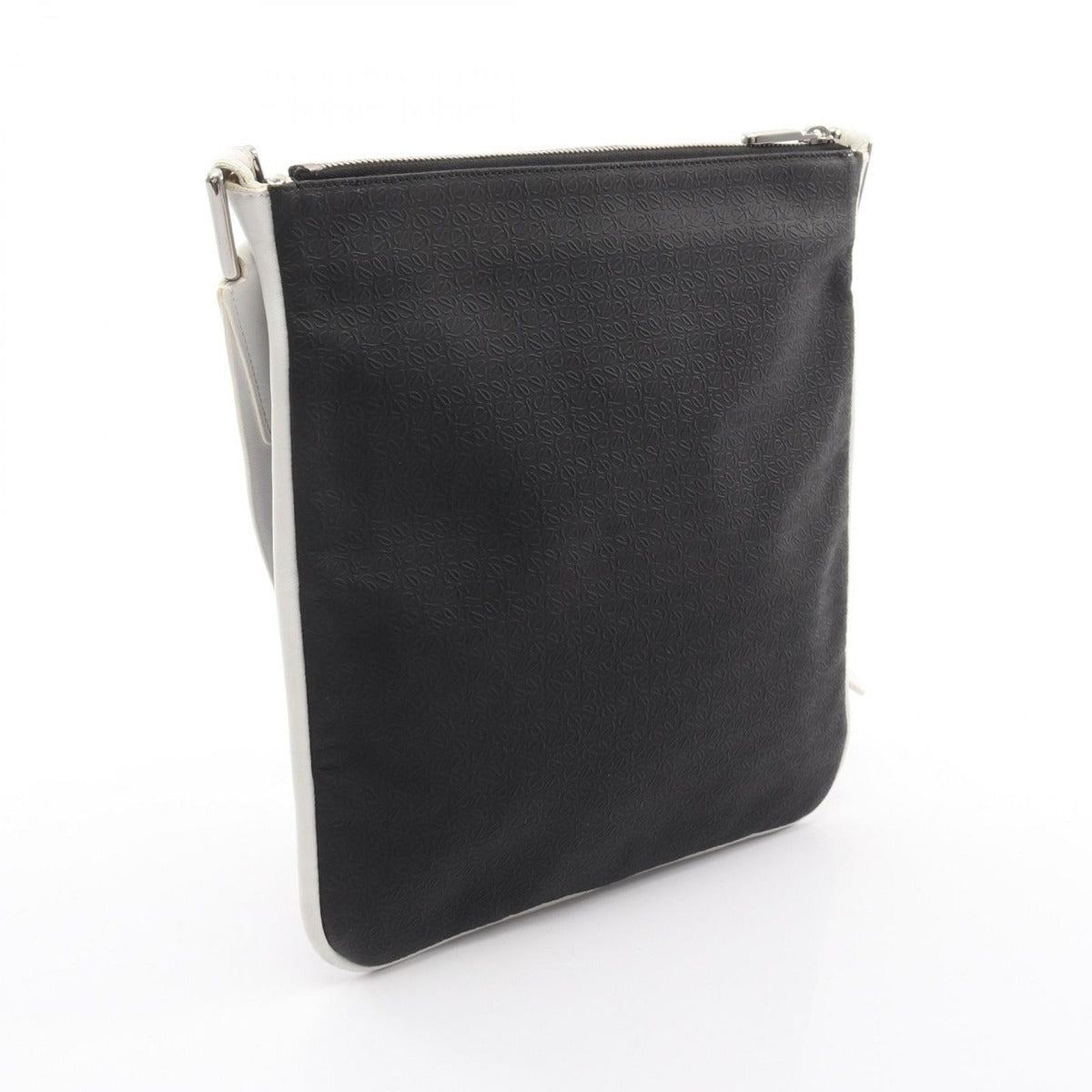 Loewe Shoulder Bag Repeat Anagram Black White Canvas Leather — view 2