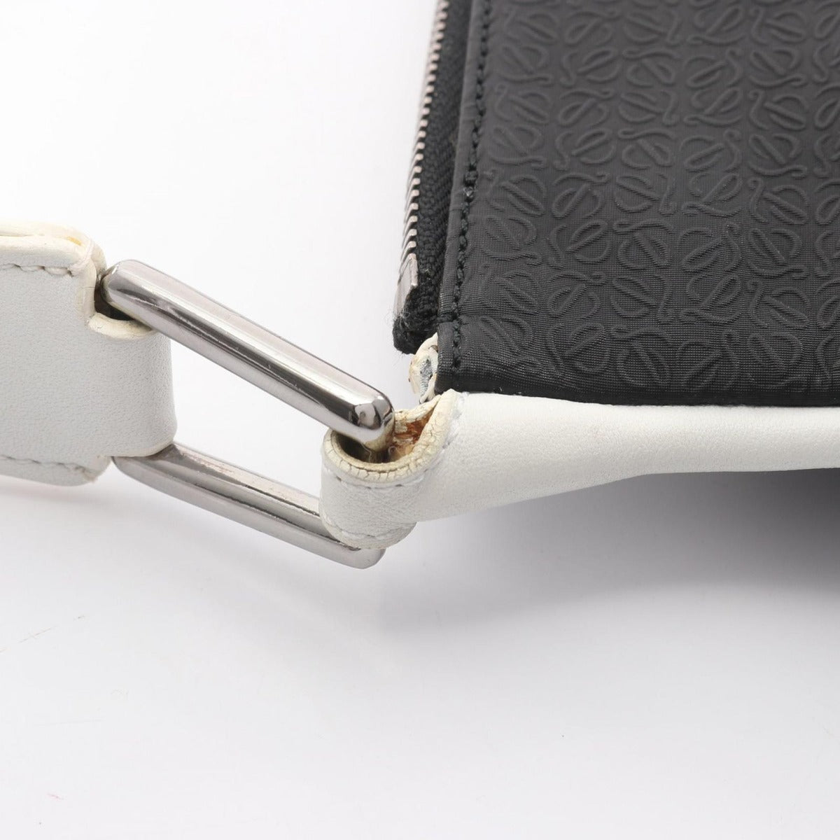 Loewe Shoulder Bag Repeat Anagram Black White Canvas Leather — view 5