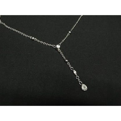 Dior Necklace Silver Metal Stone — view 2
