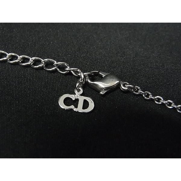 Dior Necklace Silver Metal Stone — view 3