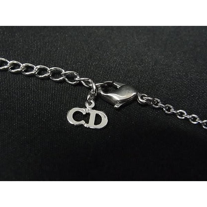 Dior Necklace Silver Metal Stone — view 3