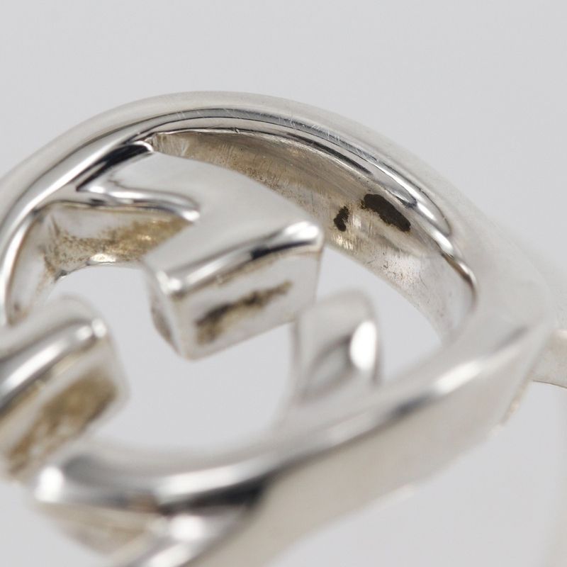 Gucci Interlocking G Silver 925 Size 12.5 Ladies 4.6g Ring