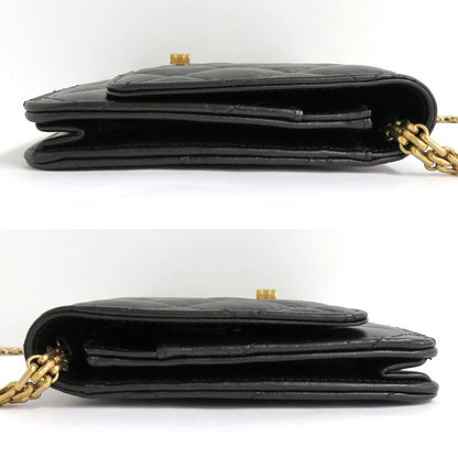 Chanel Matelasse 2.55 Chain Wallet Aged Calfskin Antique Gold Hardware