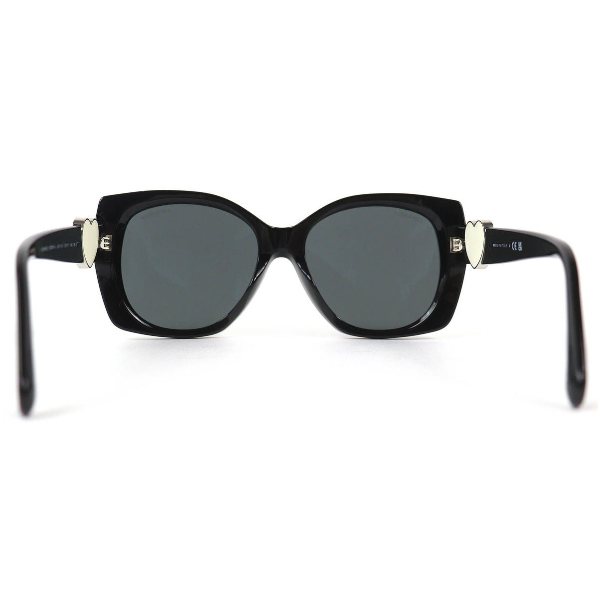 Chanel CC Logo Heart Square Shape Eyewear Sunglasses Black White — view 6