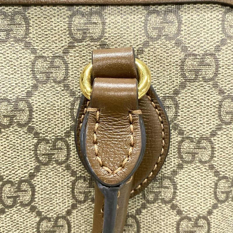 Gucci Handbag Horsebit 1955 Medium Top Handle Bag 620850 Dark Brown Beige And