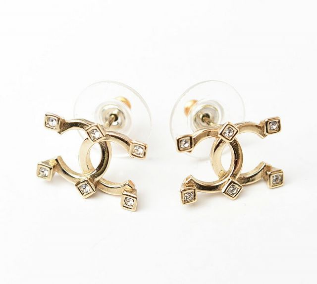 Chanel Earrings Accessories Chanel Earrings CC Rhinestone Gold