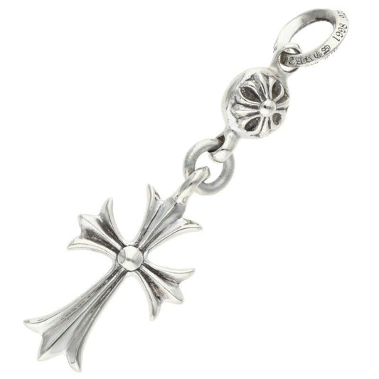 Chrome Hearts Tny CH Crs 1 Ball Tiny Ch Cross Charm Silver Necklace Top