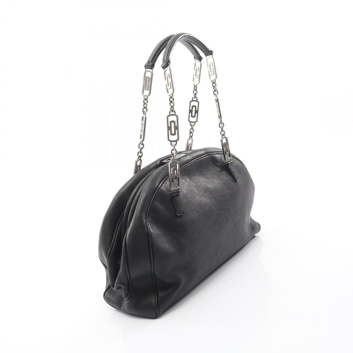 Bvlgari Shoulder Bag Parentesi Black Leather Chain — view 2