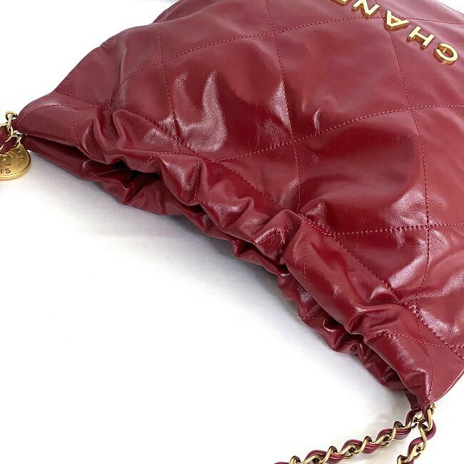Chanel Drawstring Handbag Red Chanel 22 As3260 Excellent Condition