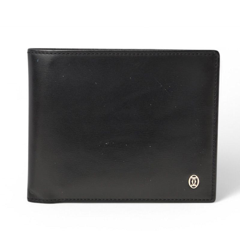 Cartier Wallet Bifold Fold Leather Pasha de Cartier Black