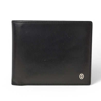 Cartier Wallet Bifold Fold Leather Pasha de Cartier Black