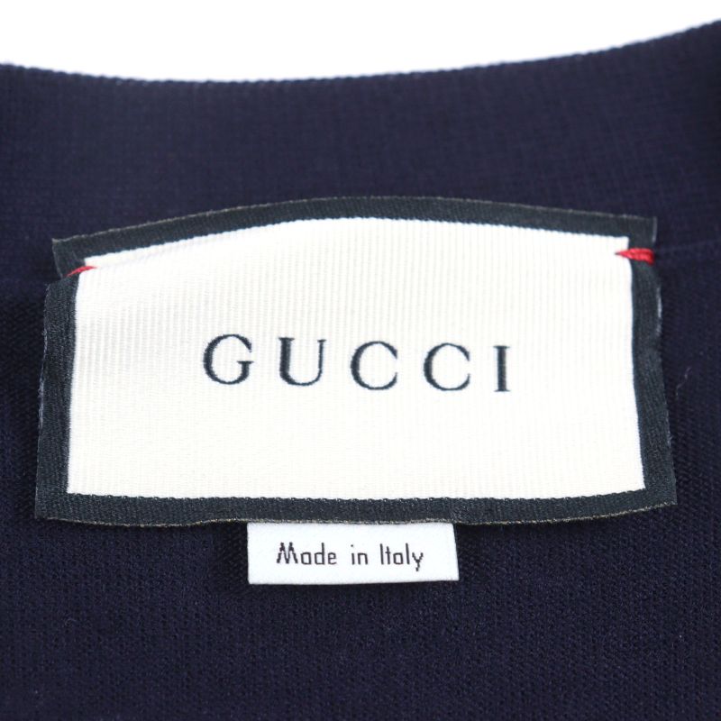 Gucci 576815 100% Wool Cardigan With GG Embroidery Logo Buttons And Pockets