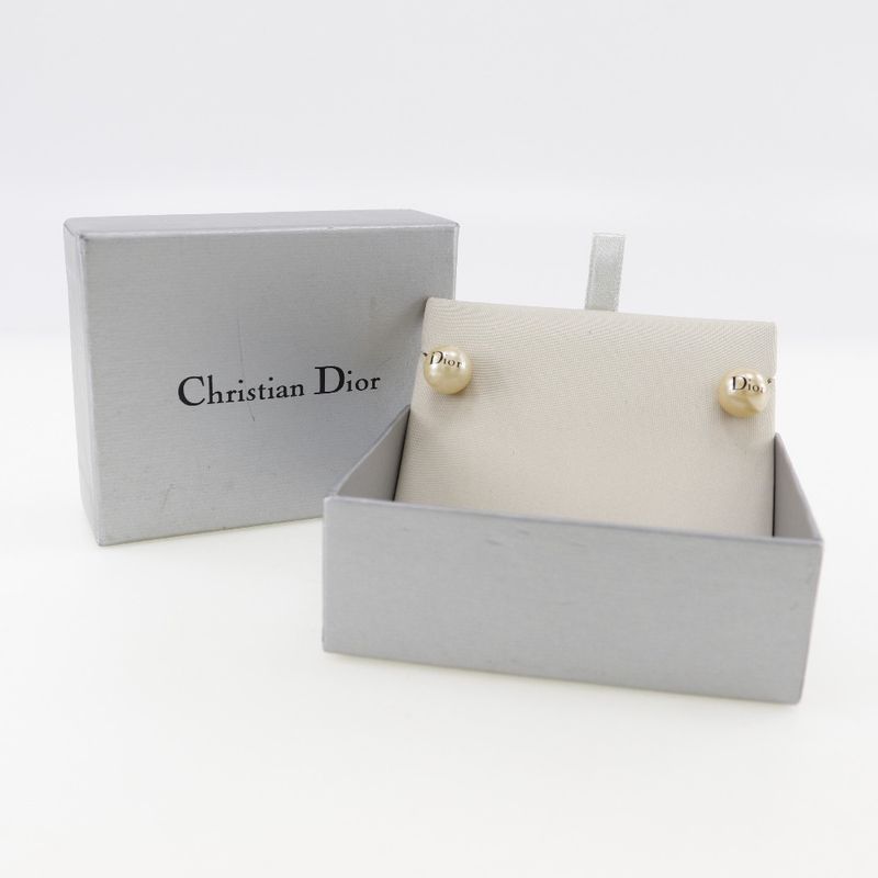 [dior] Christian Dior Pearl And Metal Women's 3.0g Earrings
