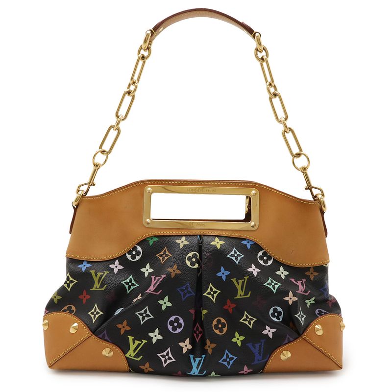 Louis Vuitton Monogram Multicolor Judy MM Handbag 2WAY Shoulder Bag Noir Black