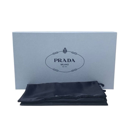 Prada Sandals Shoes Suede Leather Black Unused Logo Velvet Mules
