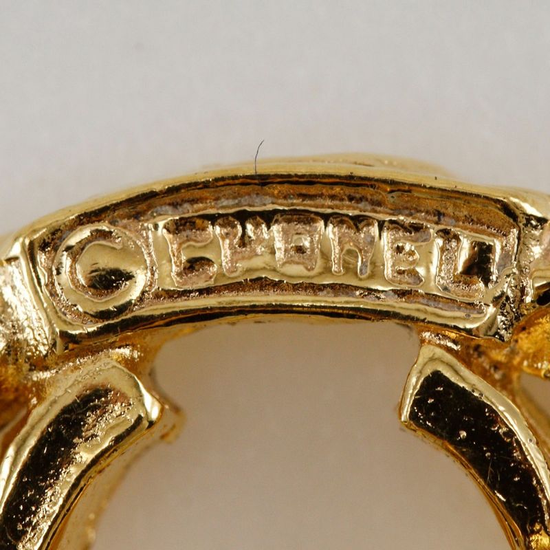 Chanel Coco Mark Vintage Gold Plated Ladies 7.0g Earrings