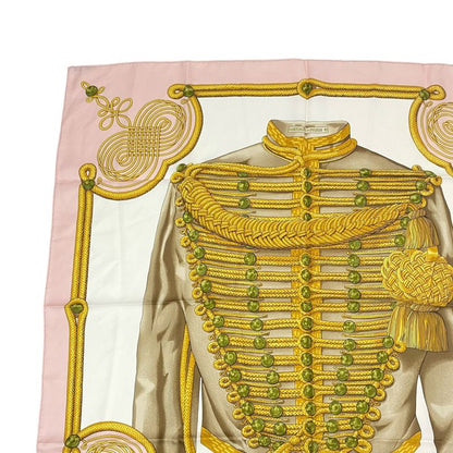 Hermes Carre 90 Brandebourgs Brandenburg Decor Scarf Silk Pink