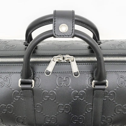 Gucci GG Embossed Boston Bag Black 725282 520981 Leather 2way Shoulder