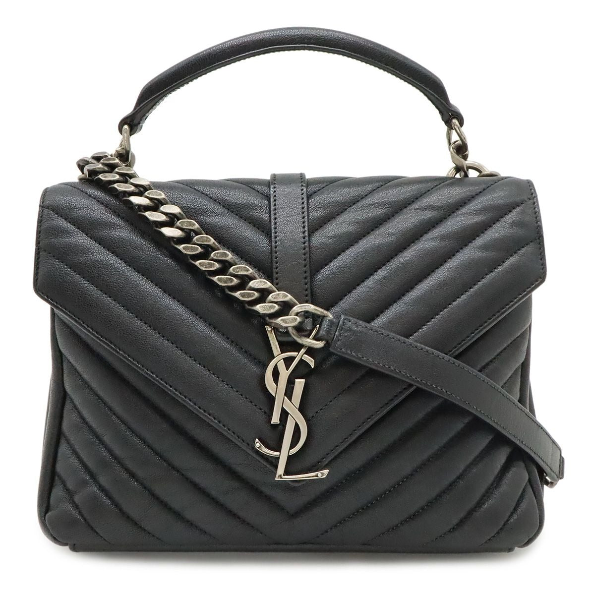 Saint Laurent Paris YSL Yves Carre Handbag 2-Way Chain