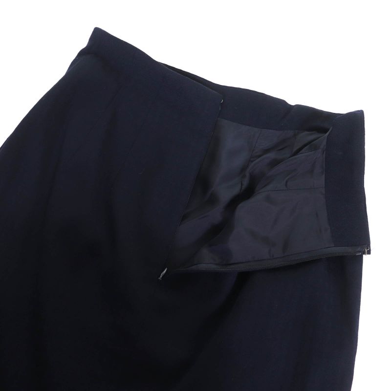 Christian DIOR Vintage 100% Wool Jacquard Jacket/tight Skirt Setup Dark Navy 13