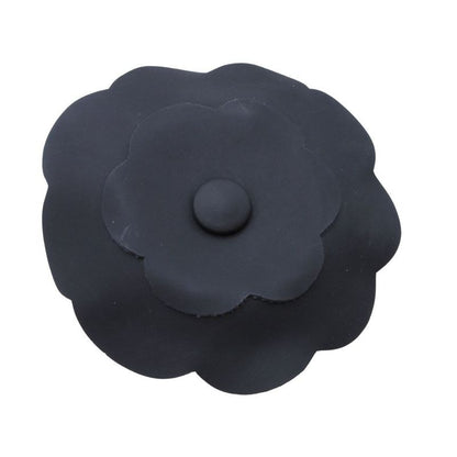 Good Chanel Camellia Leather Corsage Brooch Formal Accessory Black Ladies Used