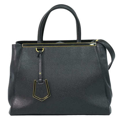 Fendi Tou Jours 2-Way Shoulder Bag Leather Black