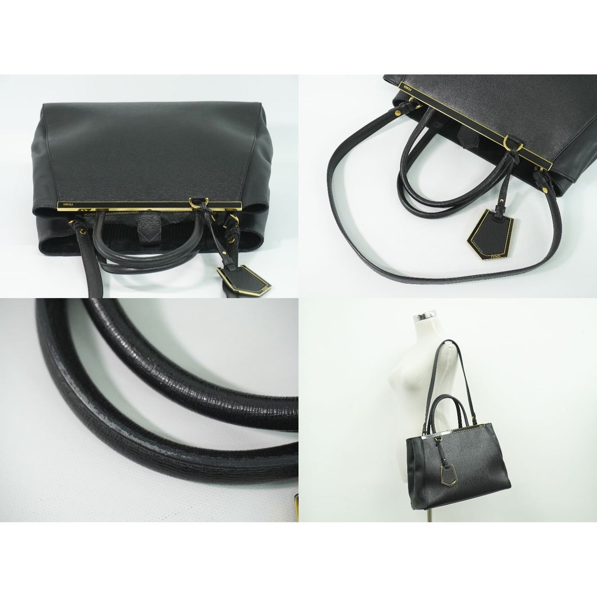 Fendi Tou Jours 2-Way Shoulder Bag Leather Black — view 6