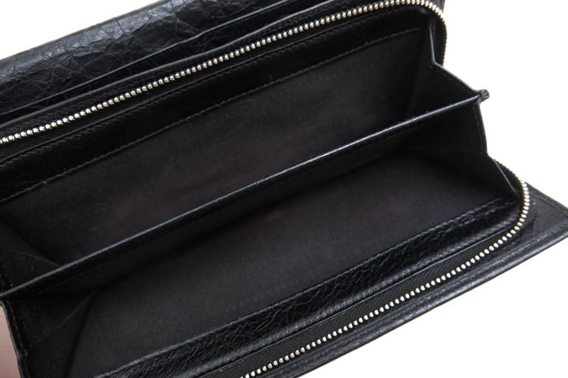 Balenciaga Wallet Men Leather Genuine Black 419806 1000 D 555583 with Coin