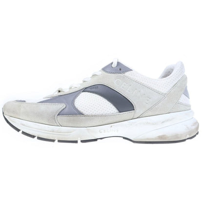 Celine Lace Up Low Cut Sneakers White Gray