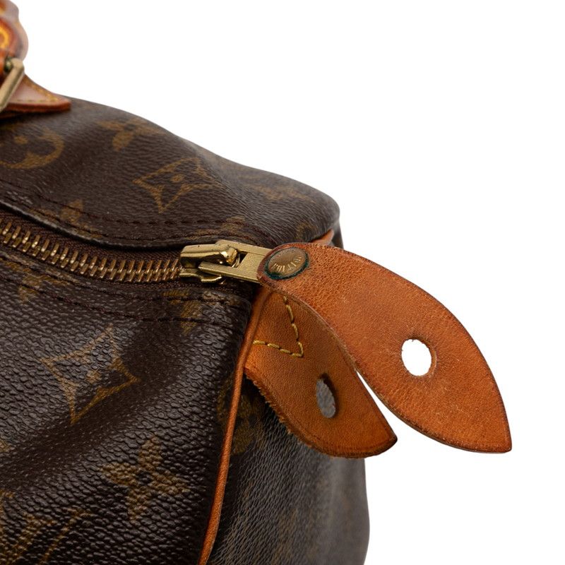 Louis Vuitton Monogram Speedy 30 M41526 Brown PVC Leather Women Louis Vuitton
