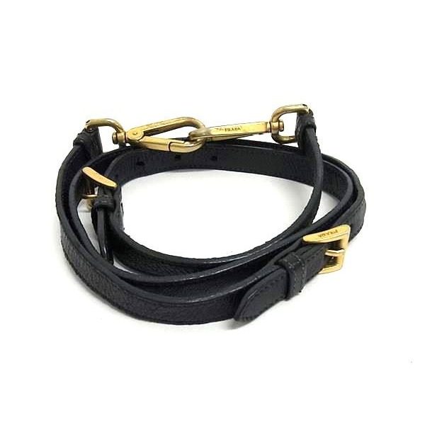 Prada Leather Bag Shoulder Strap Belt Crossbody Black — view 2