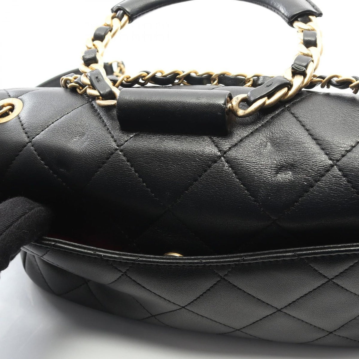 Chanel Shoulder Bag Quilted Black Lambskin Loop — view 9