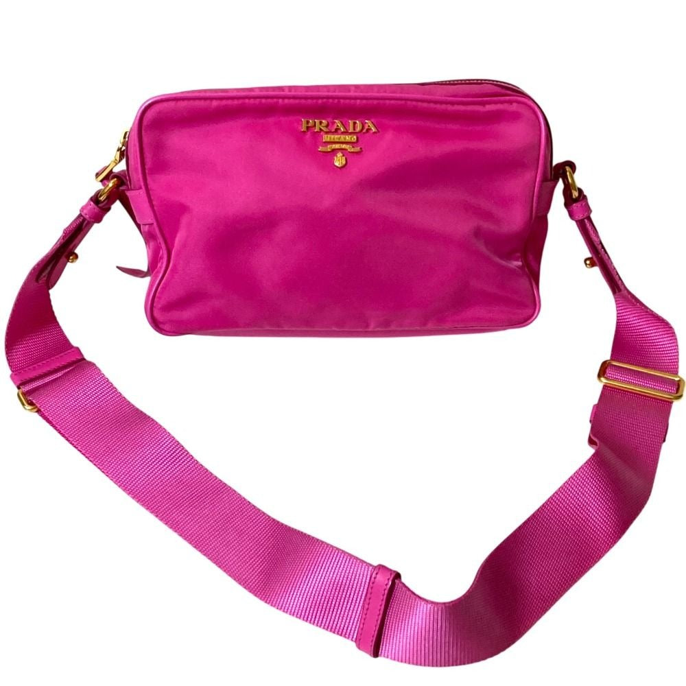 Prada Nylon Canvas Shoulder Bag Pink