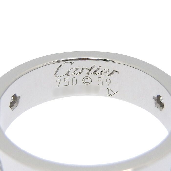 Cartier Love Half Diamond Ring 18K White Gold 750 White Gold Diamond #59