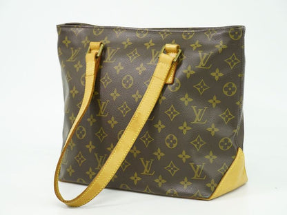 Authentic Louis Vuitton LV Cabas Piano Monogram Tote Bag Shoulder Bag Brown