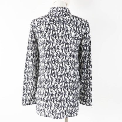 Prada 18AW P491c 100% Silk 100% Banana Allover Print Long Sleeve Shirt Black