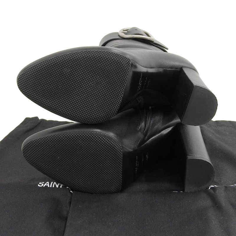 Saint Laurent 2020 Item 529330 Leather Belted Short Ankle Boots 36.5 23-23.5cm