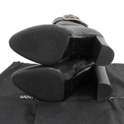 Saint Laurent 2020 Item 529330 Leather Belted Short Ankle Boots 36.5 23-23.5cm
