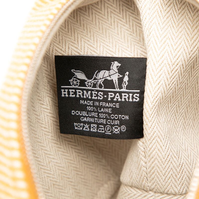 Hermes Brid A Black Au Carre PM Handbag Pouch Fauve Orange Silver Hardware