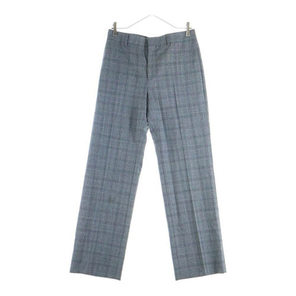 Celine Jaggy Check Wool Slack Pants Gray