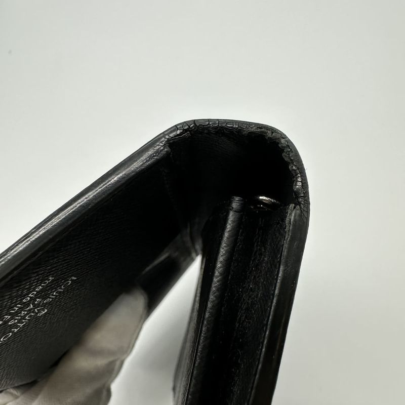 Louis Vuitton M32572 Portefeuille Braza Wallet Black Taiga Women Men Fashion