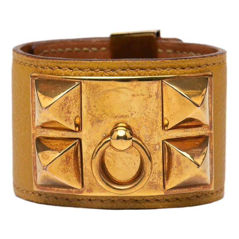 Hermes Collierd Chien Yellow Gold Leather Plated