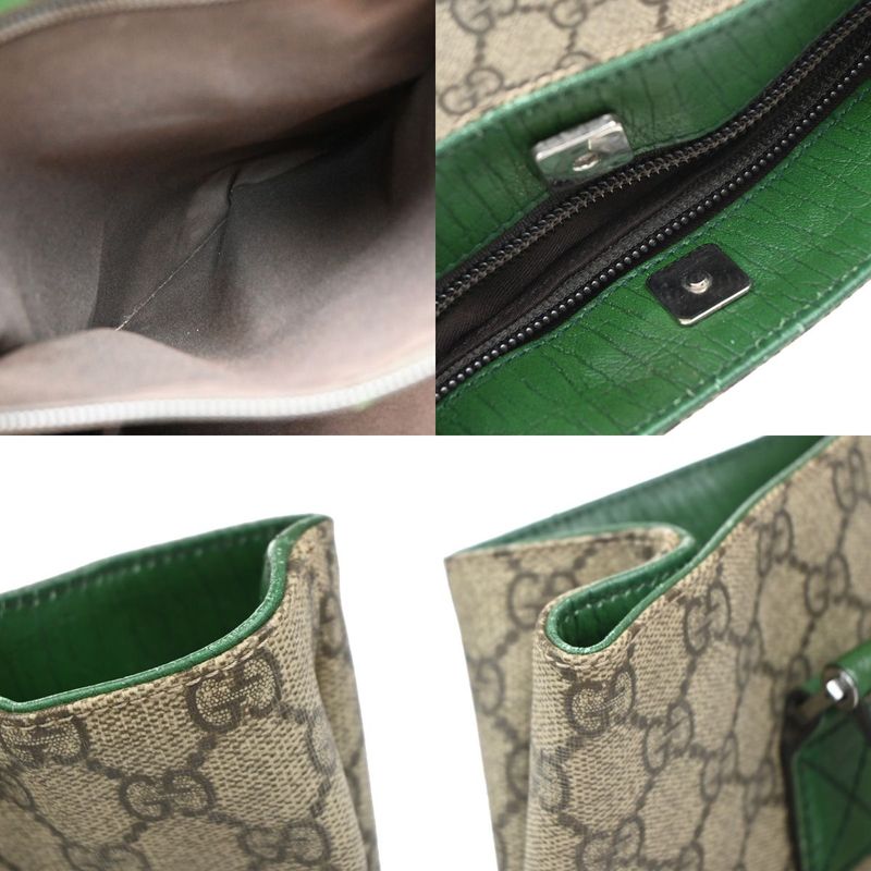 Gucci Tote Bag GG PVC Leather Green 83ka926